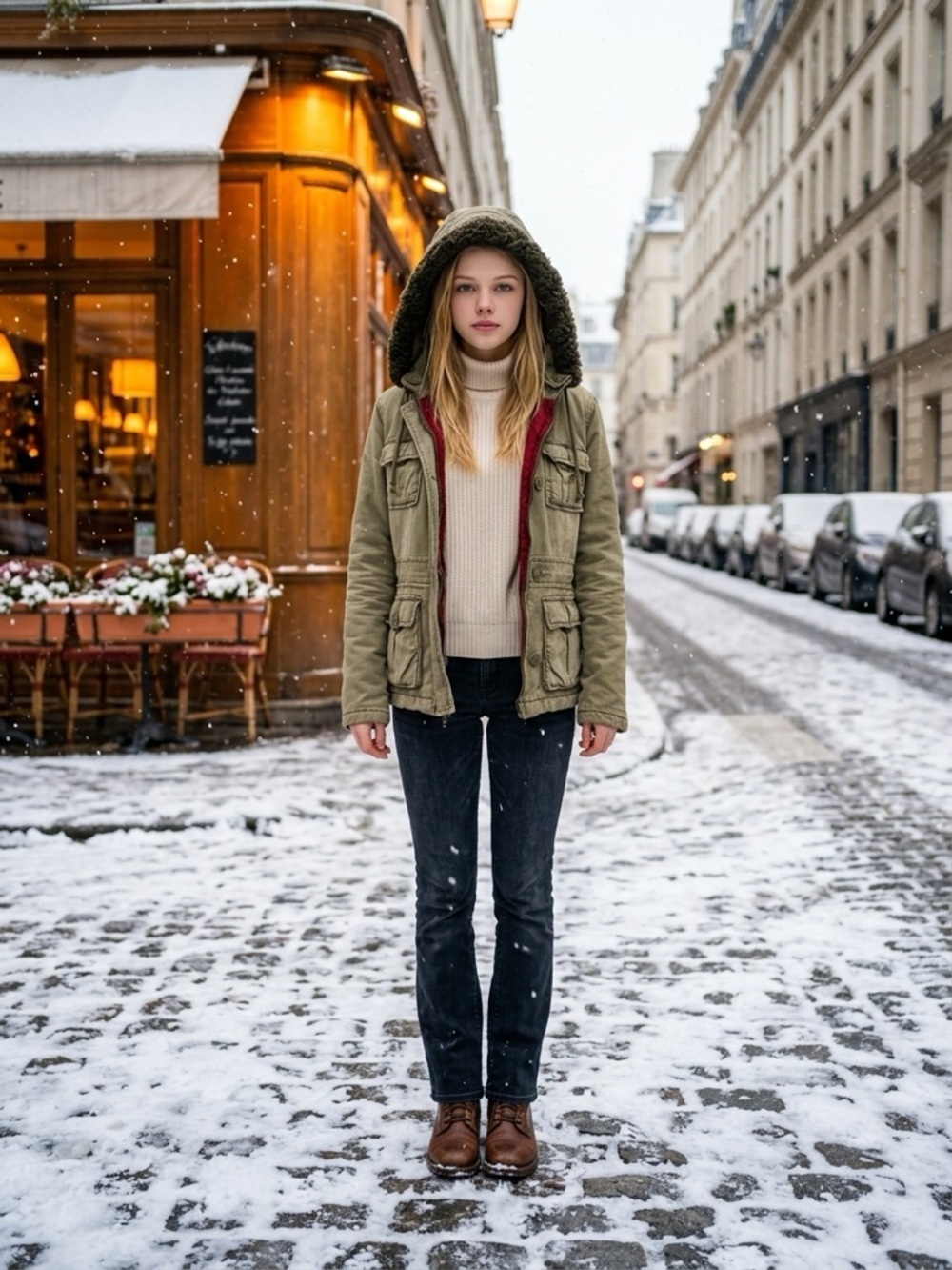 Abercrombie & Fitch Parka Jacket Med Bella Swan Quilted Faux Fur Hood Vintage